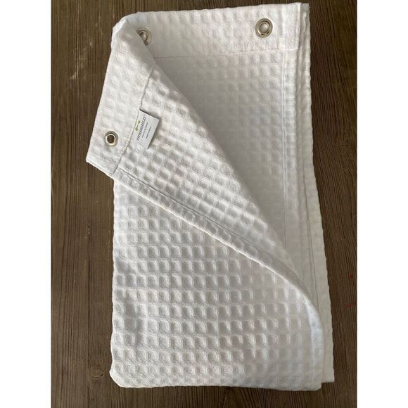 Threshold Thick Waffle Weave Sour Cream Color Shower Curtain - Picture 1 of 6